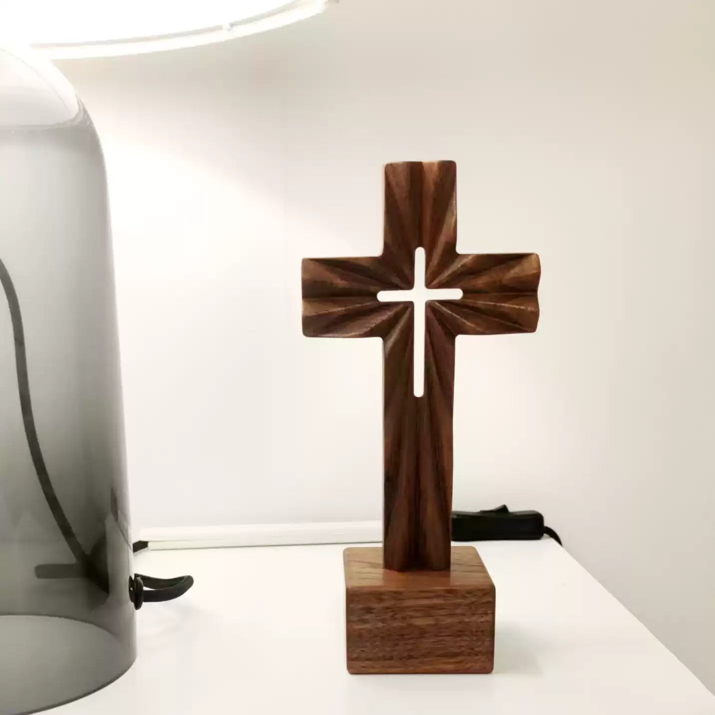 {Wisdom Keepsakes} Black Walnut Cross — Original Handcrafted Tabletop Decor