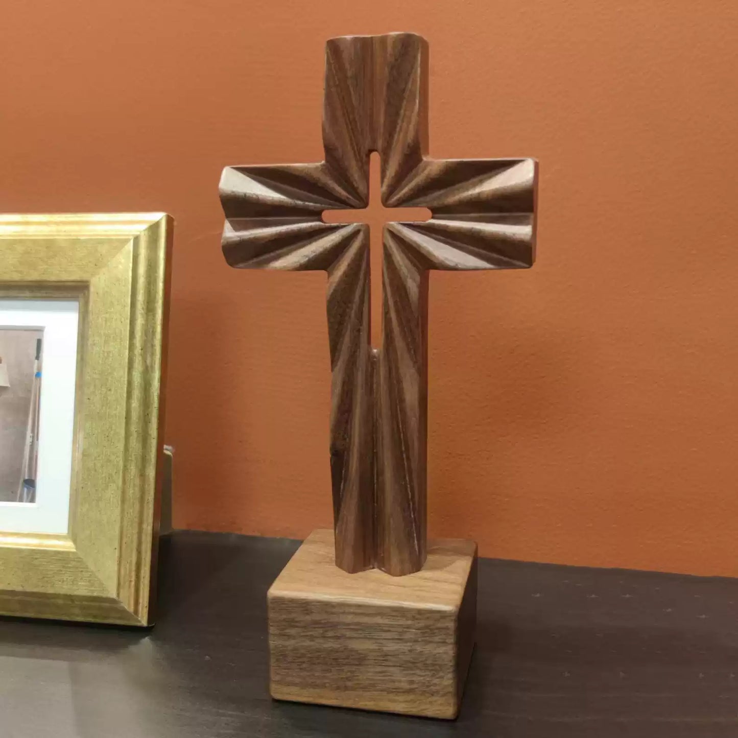 {Wisdom Keepsakes} Black Walnut Cross — Original Handcrafted Tabletop Decor