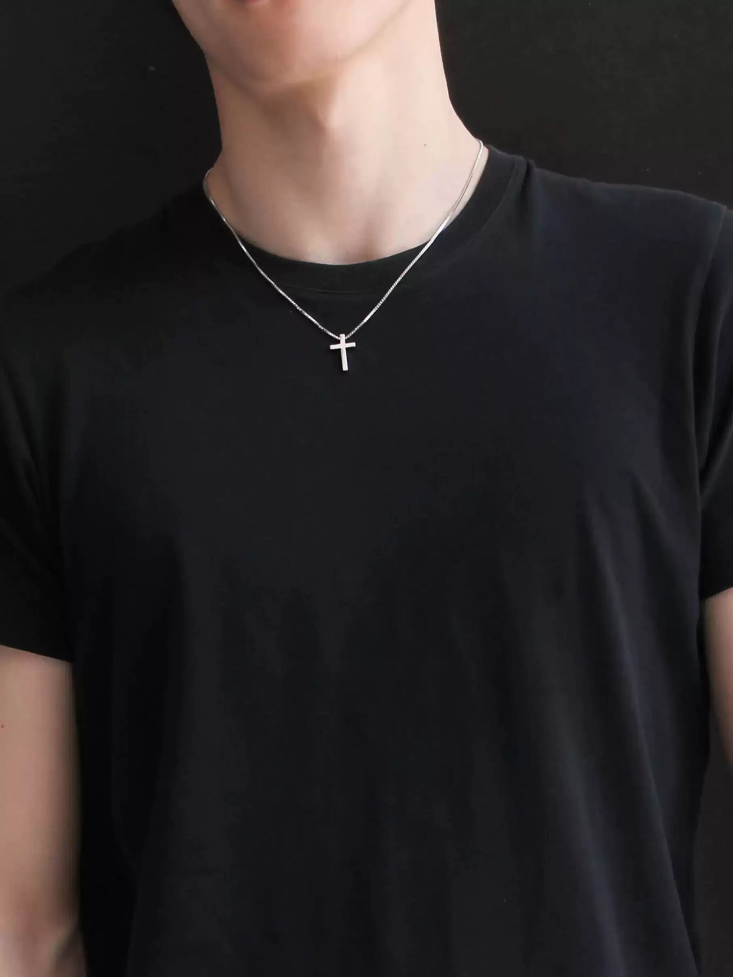 {heym}Minimalist Polished Cross — 925 Sterling Silver Necklace