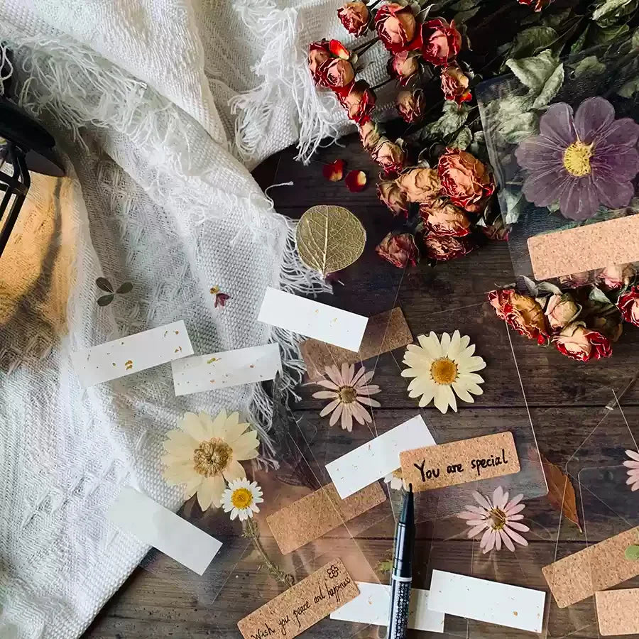 {His Creation}·Plant greeting cards bookmarks·Handwritten blessing dried flower crafts