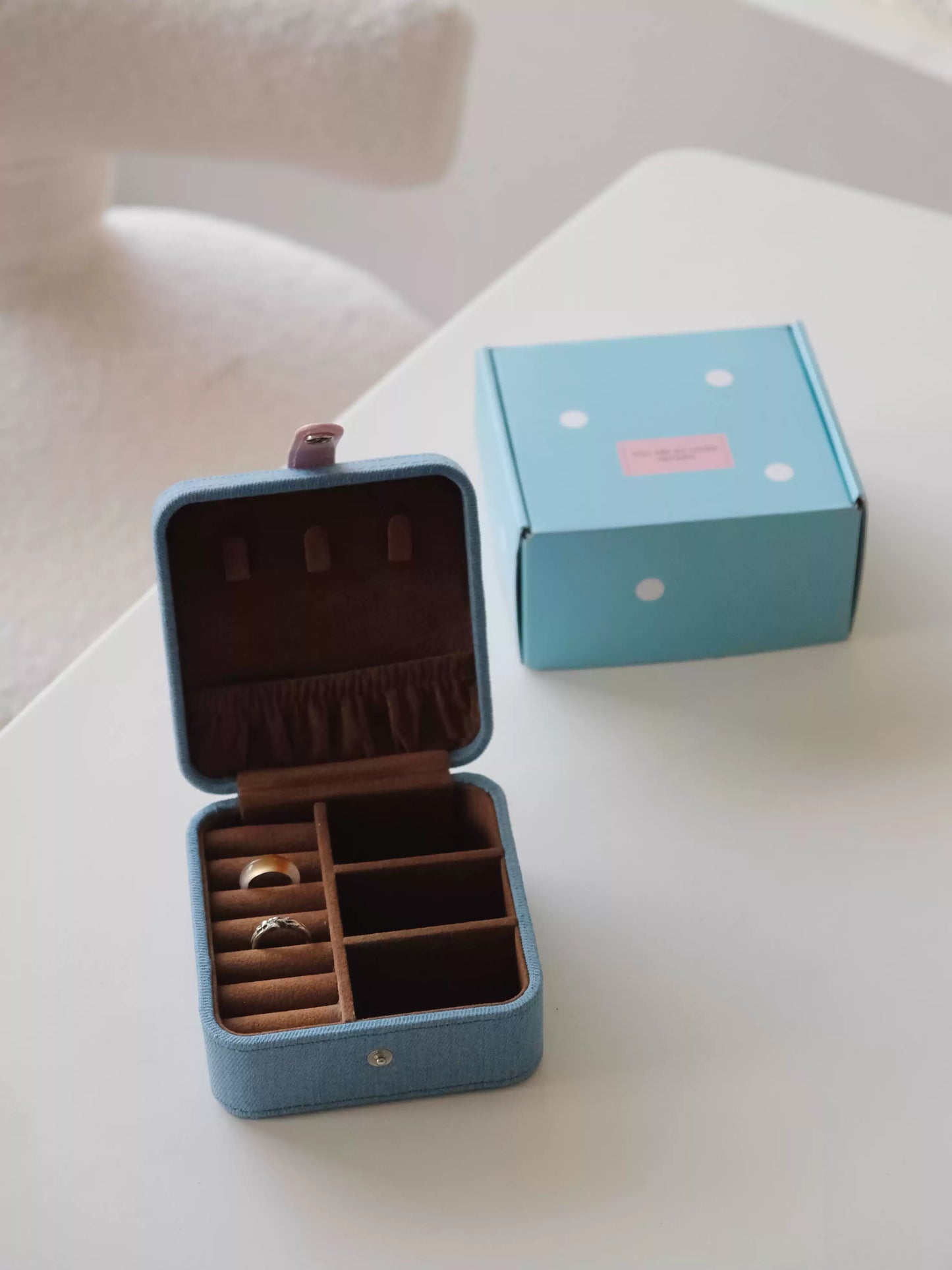 {heym}You Are a Treasure — Pearl-Embellished Denim Travel Jewelry Case