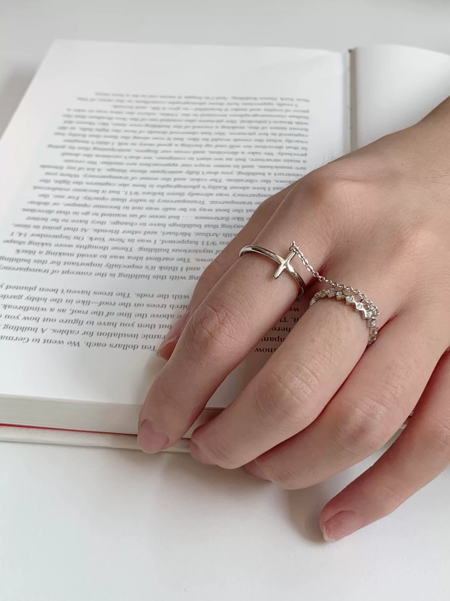 {heym}We Are One — Crown of Thorns Cross Chain Ring (Women’s)