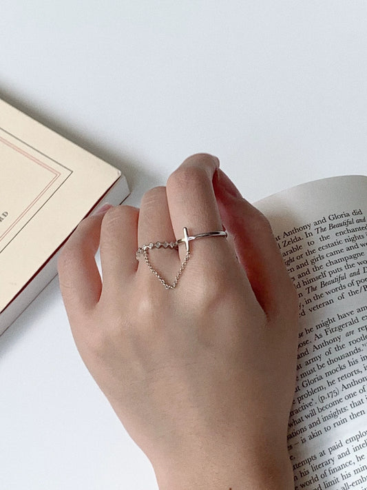 {heym}We Are One — Crown of Thorns Cross Chain Ring (Women’s)