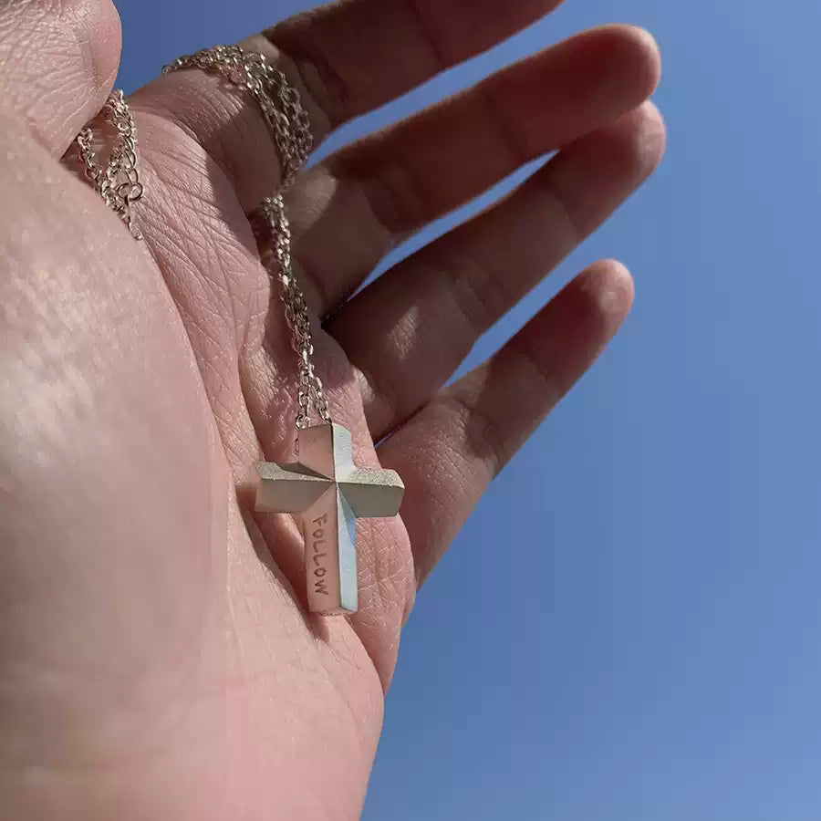 {Prism Cross Necklace} — Solid Sterling Silver | Follow