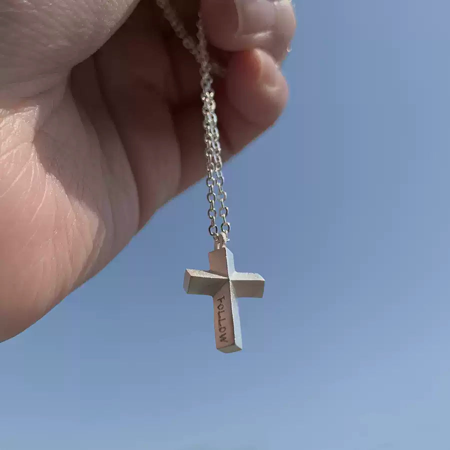 {Prism Cross Necklace} — Solid Sterling Silver | Follow