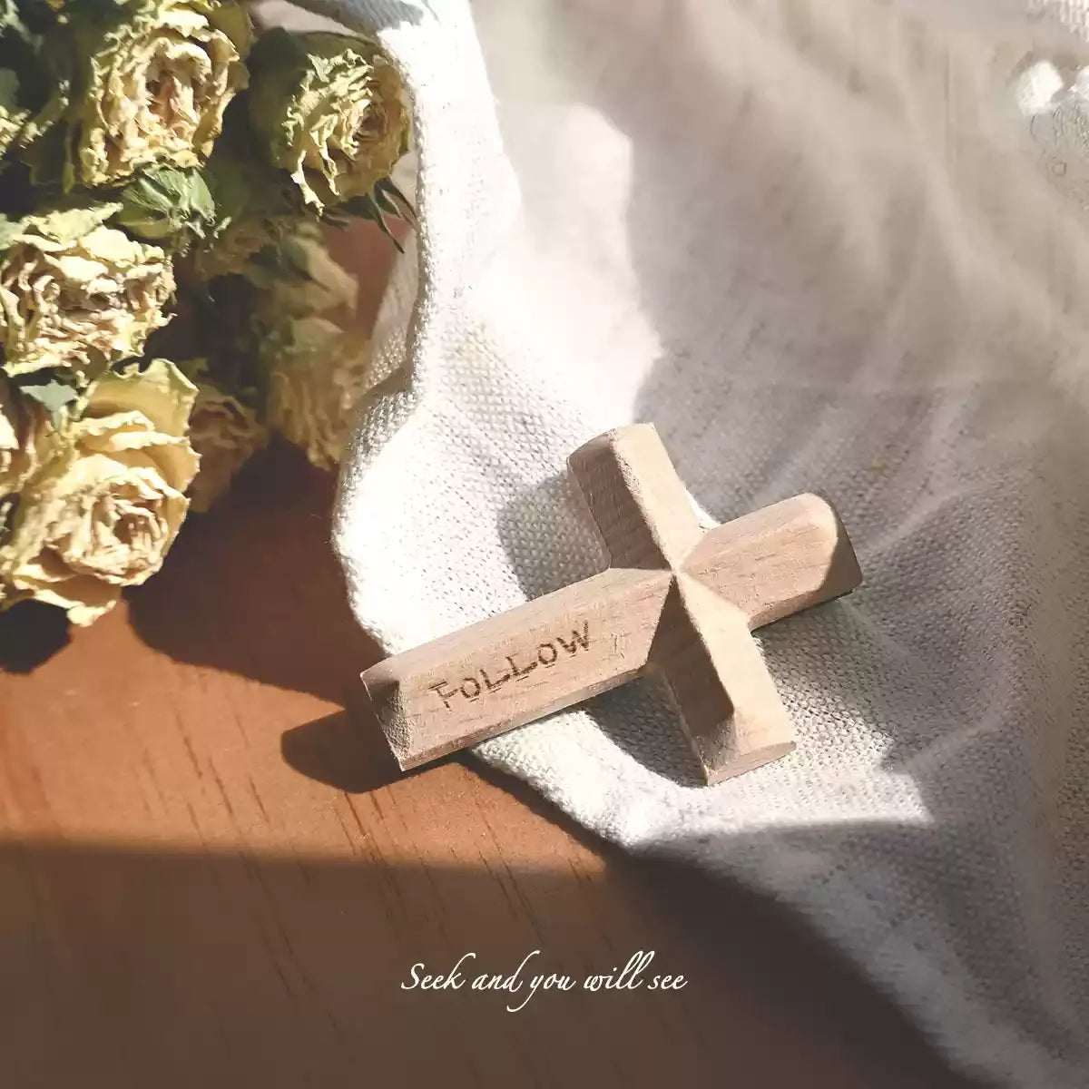 {Pocket Grace} Handmade Geometric Cross Fridge Magnet