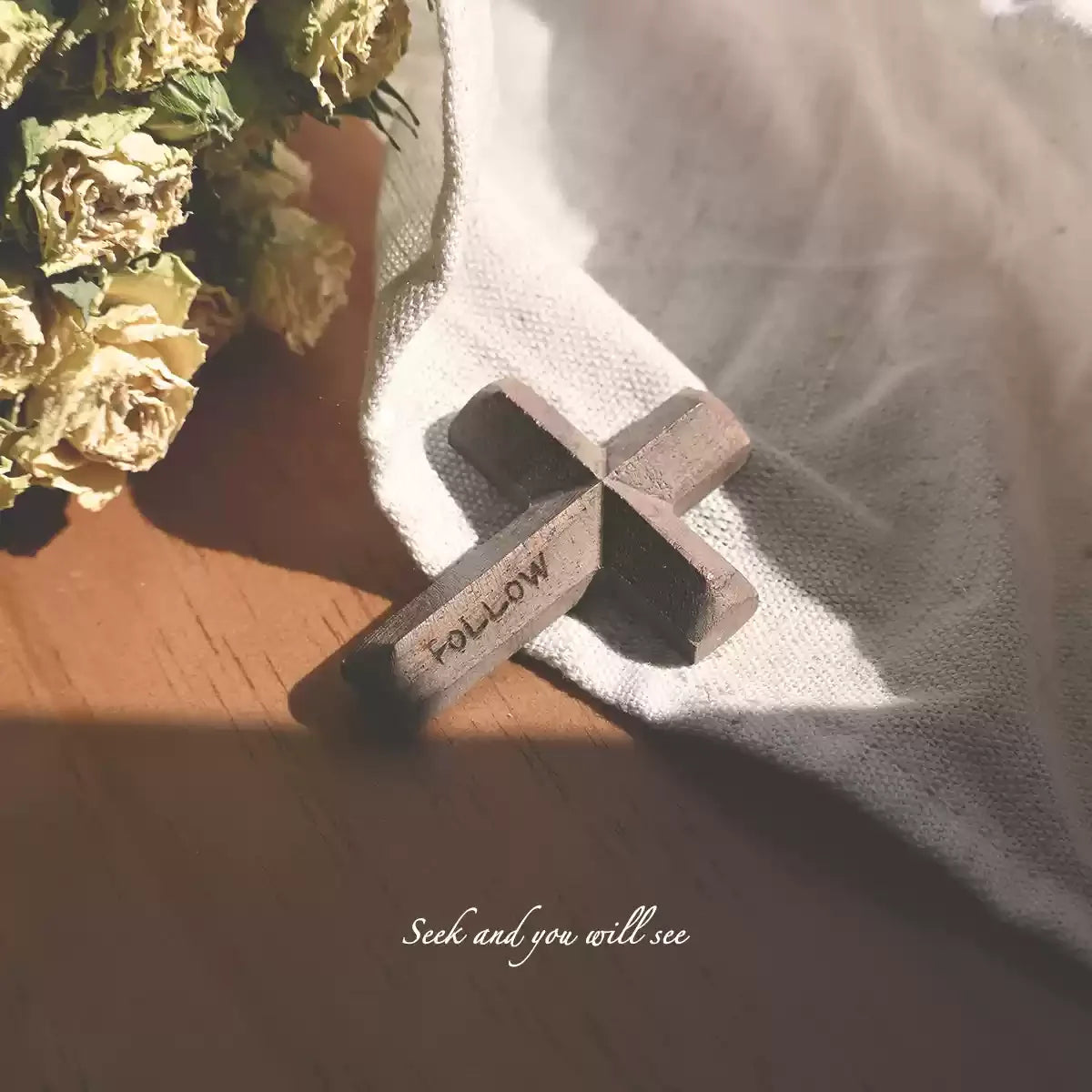 {Pocket Grace} Handmade Geometric Cross Fridge Magnet