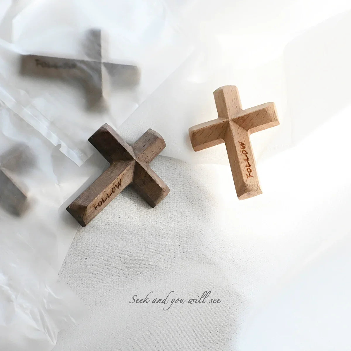 {Pocket Grace} Handmade Geometric Cross Fridge Magnet