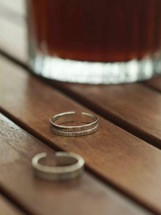 {heym}Chapter 23 — Greek Script Double-Band Silver Ring