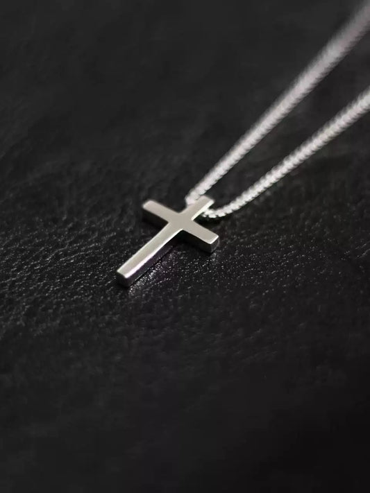 {heym}Minimalist Polished Cross — 925 Sterling Silver Necklace