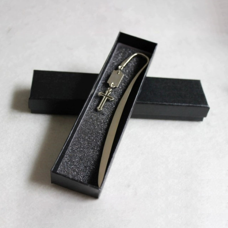 {Wisdom Keepsakes} Tarnish-Free Cross Bookmark — Metal Letter Opener & Hairpin