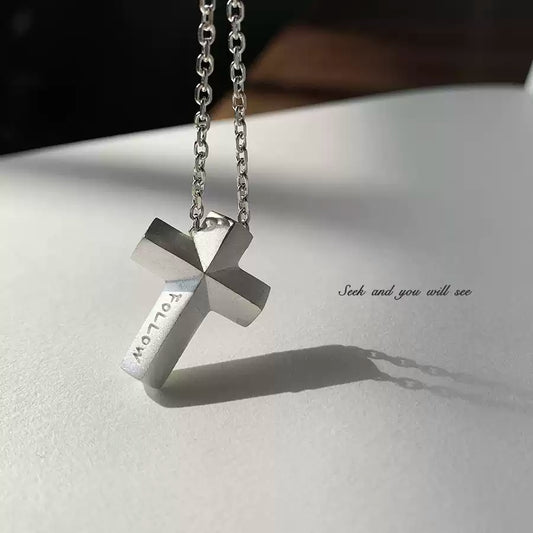 {Prism Cross Necklace} — Solid Sterling Silver | Follow