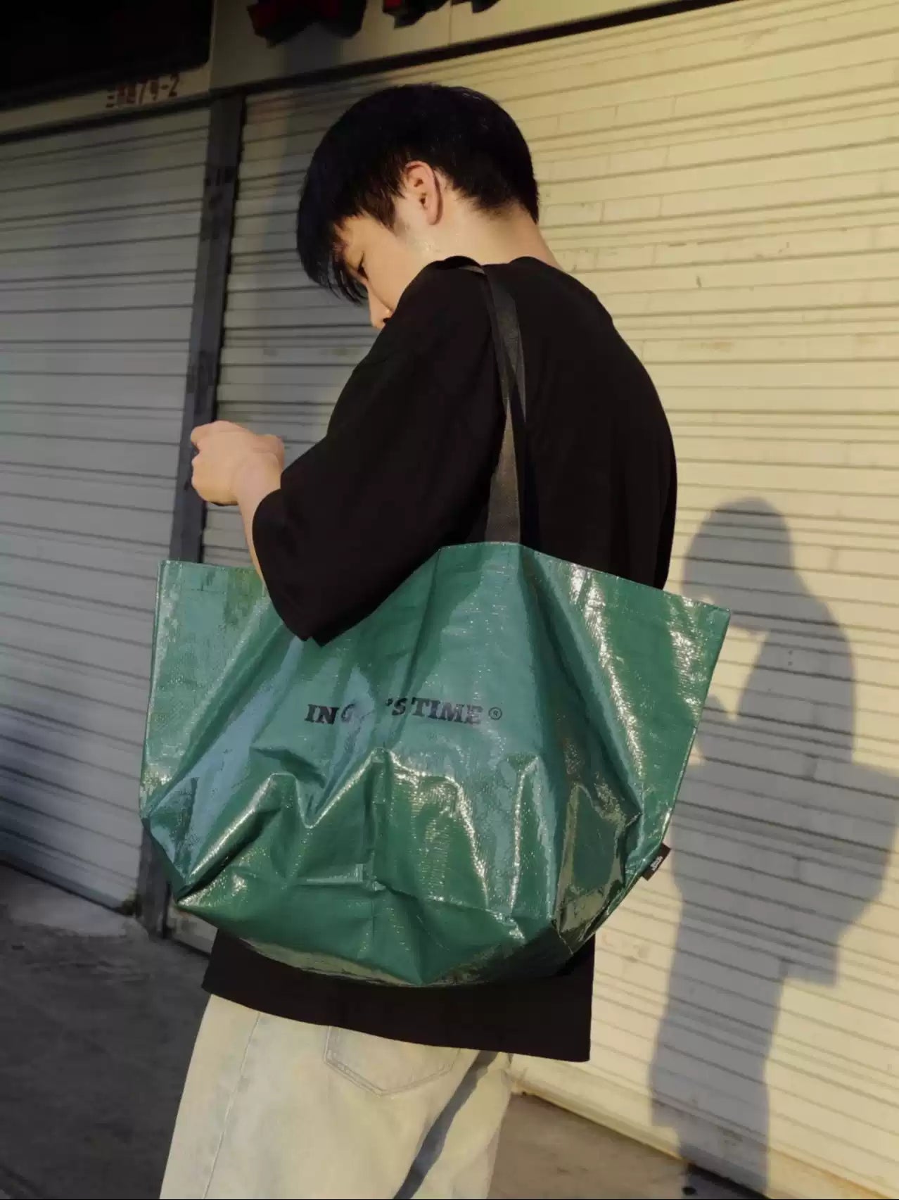 {heym}In His Time — Woven Big Green Eco Shopping Tote