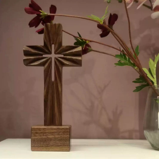{Wisdom Keepsakes} Black Walnut Cross — Original Handcrafted Tabletop Decor