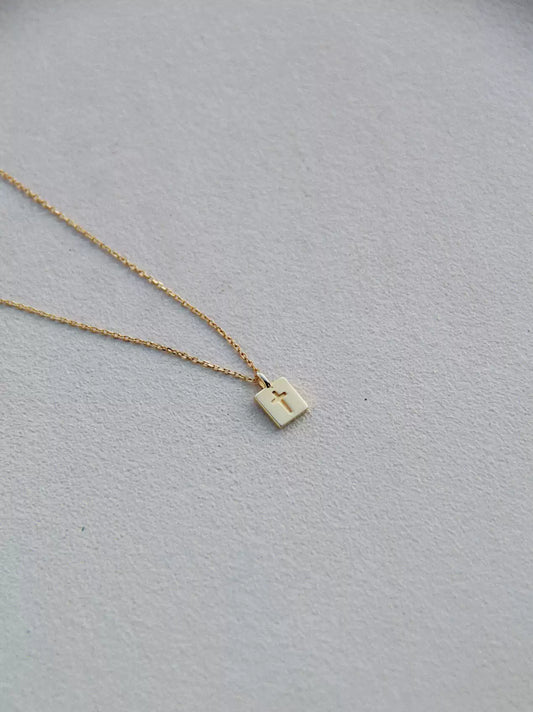 {heym}Parisian Cross Necklace — Gold-Plated Sterling Silver