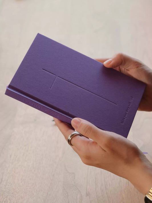 {heym}our Story — Lay-Flat Lavender Pocket Notebook