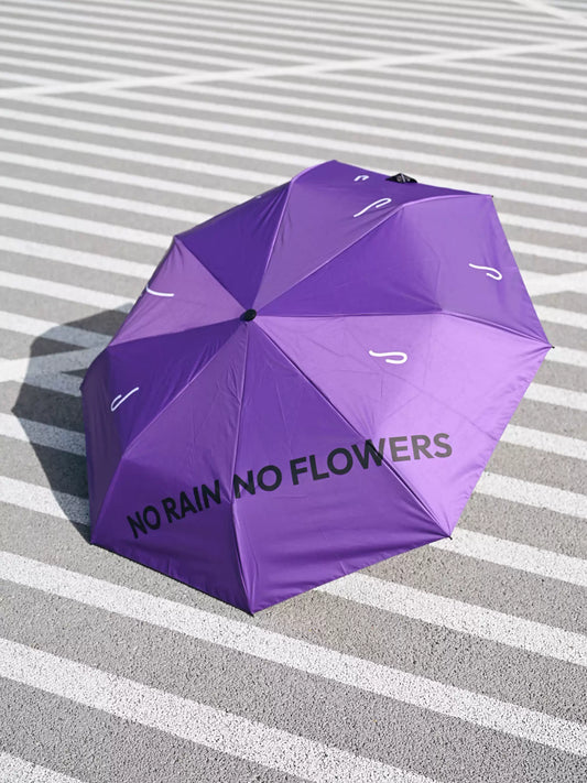 {heym}No Rain, No Flowers — Hand-Painted Raindrop UV Umbrella (Lavender)