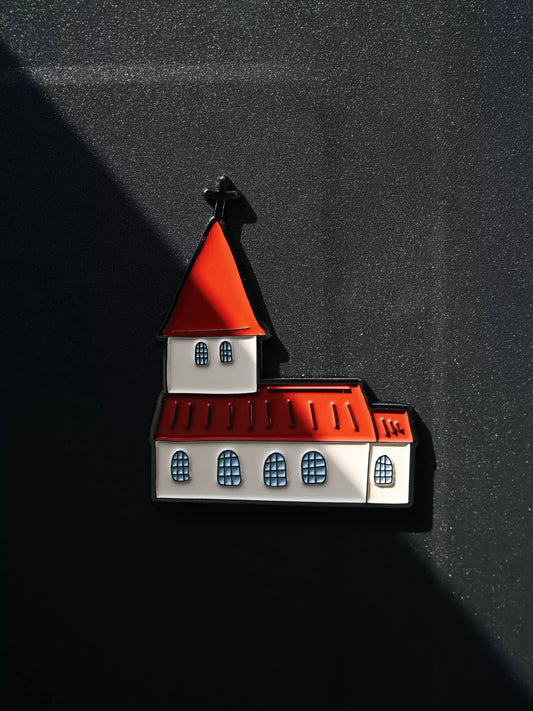 {heym}Our Home — Iceland Red Roof Cottage Fridge Magnet