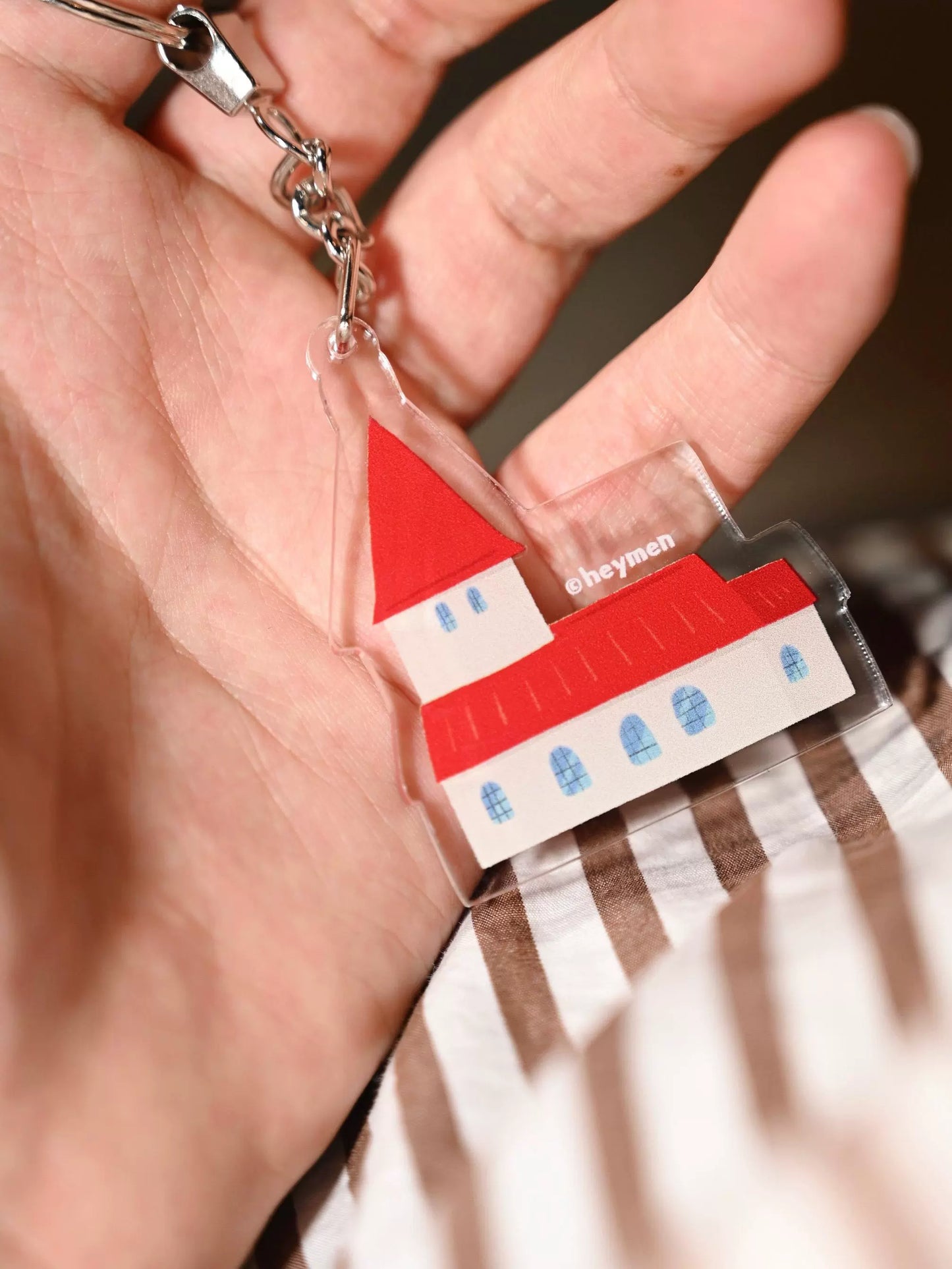 {heym}Our Home — Iceland Red Roof Cottage Acrylic Keychain