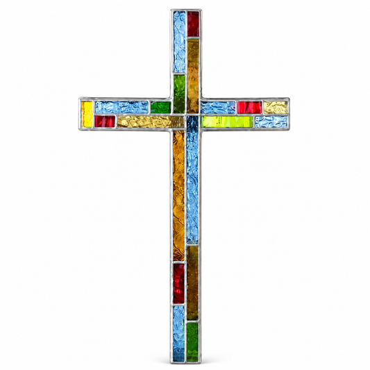 Stained Glass Cross Decor